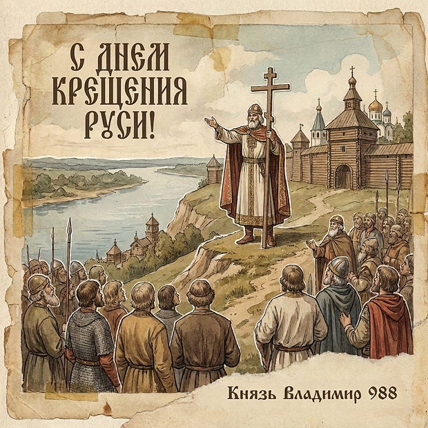Скачать бесплатно картинку с Днем Крещения Руси
