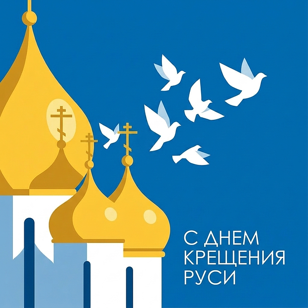 Картинка с пожеланиями на День Крещения Руси
